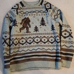 Lucky Brand mens sasquatch big foot sweater xl